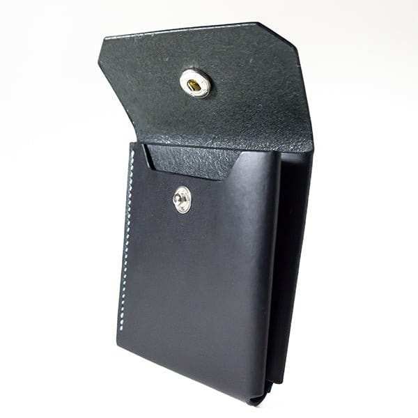 The APT: Compact Minimal Leather Snap Card Holder Wallet