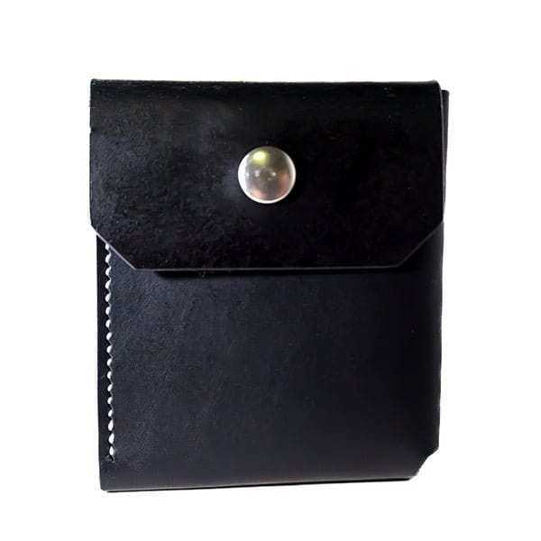 The APT: Compact Minimal Leather Snap Card Holder Wallet