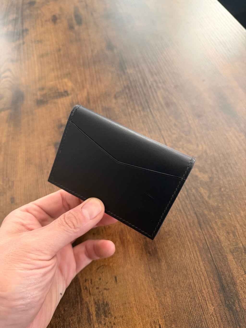 The Emrys: Slim Minimal Refined Leather Bifold Wallet (Black) - Atelier Evighet - Wallet