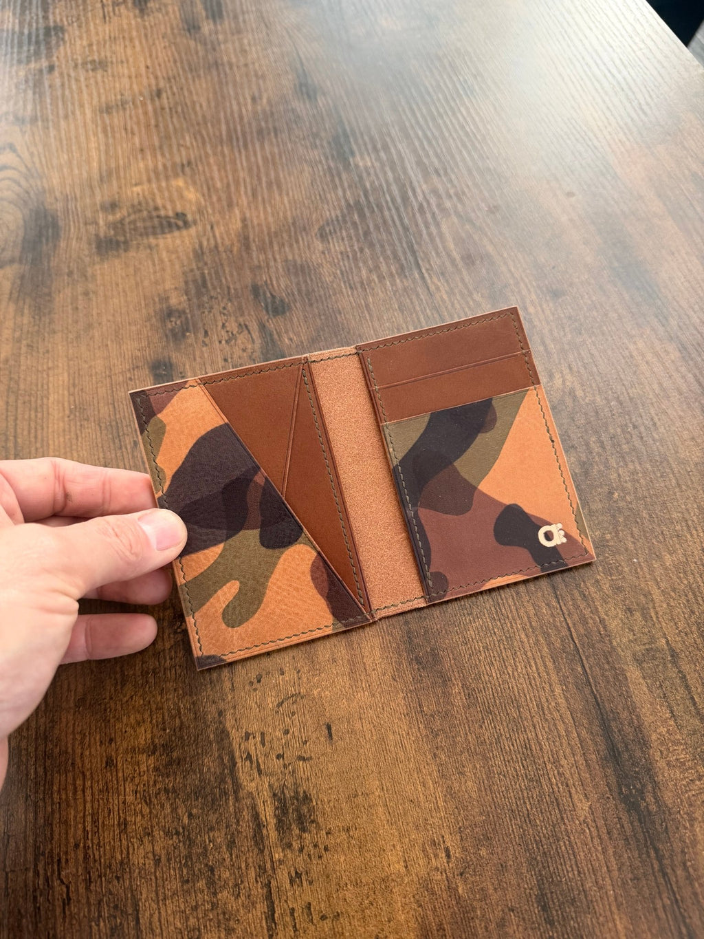 The Emrys: Slim Minimal Refined Leather Bifold Wallet (Camo) - Atelier Evighet - Wallet