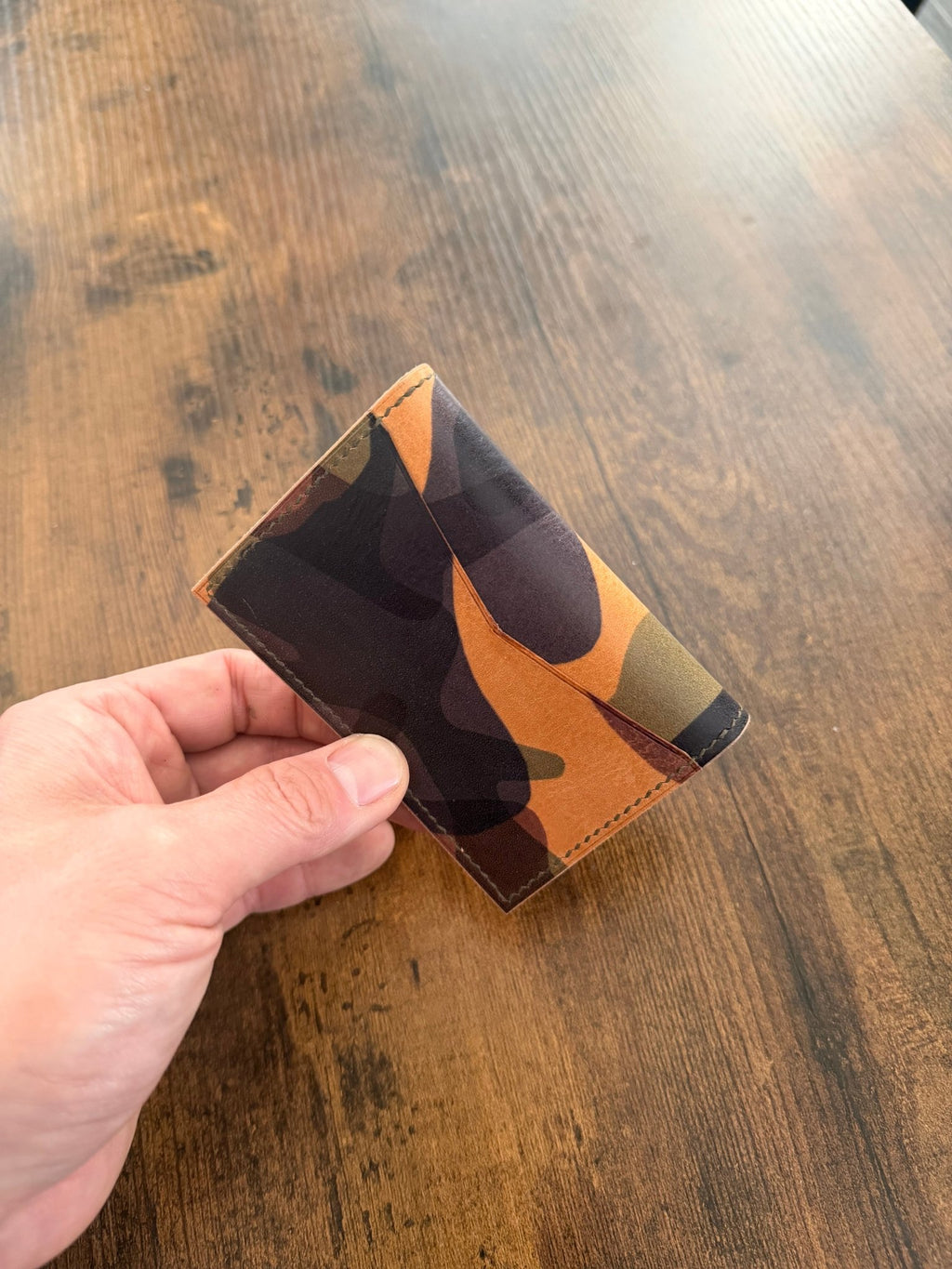 The Emrys: Slim Minimal Refined Leather Bifold Wallet (Camo) - Atelier Evighet - Wallet