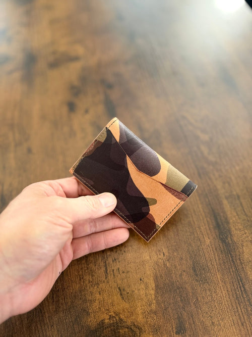 The Emrys: Slim Minimal Refined Leather Bifold Wallet (Camo) - Atelier Evighet - Wallet
