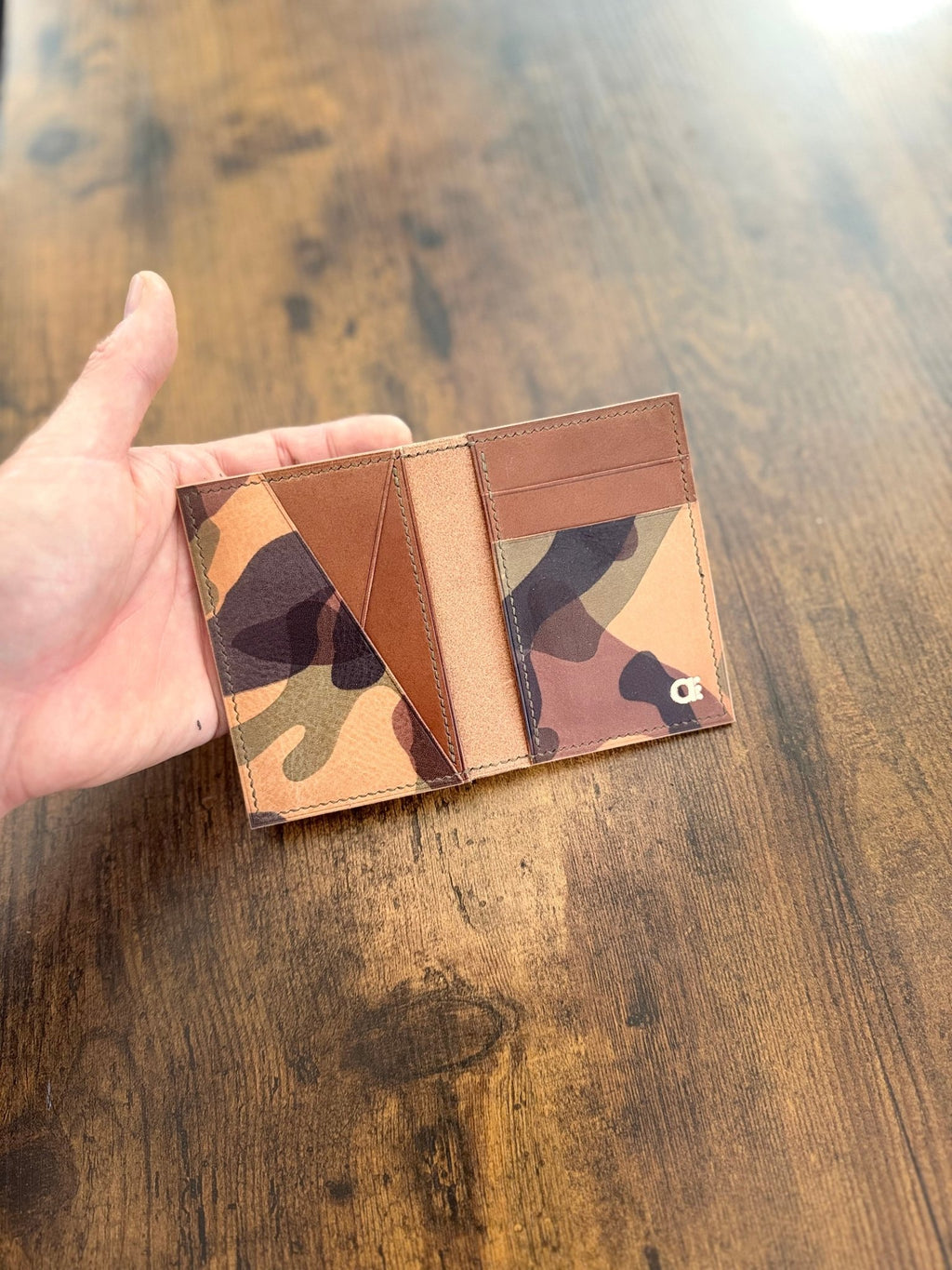 The Emrys: Slim Minimal Refined Leather Bifold Wallet (Camo) - Atelier Evighet - Wallet