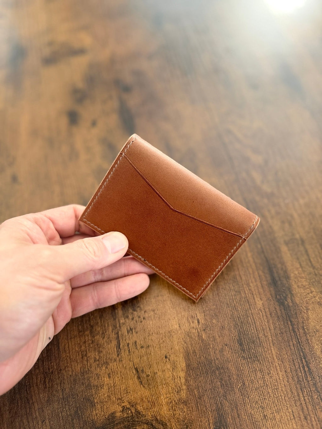 The Emrys: Slim Minimal Refined Leather Bifold Wallet (Whiskey) - Atelier Evighet - Wallet