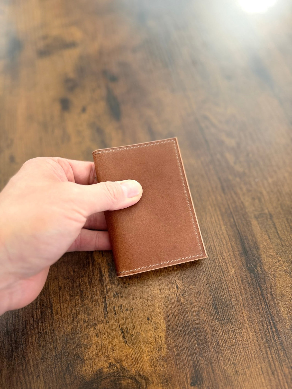 The Emrys: Slim Minimal Refined Leather Bifold Wallet (Whiskey) - Atelier Evighet - Wallet