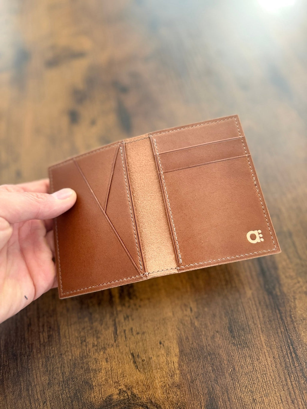 The Emrys: Slim Minimal Refined Leather Bifold Wallet (Whiskey) - Atelier Evighet - Wallet
