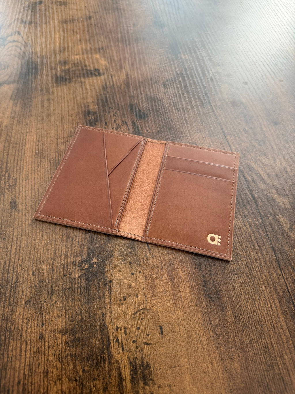 The Emrys: Slim Minimal Refined Leather Bifold Wallet (Whiskey) - Atelier Evighet - Wallet