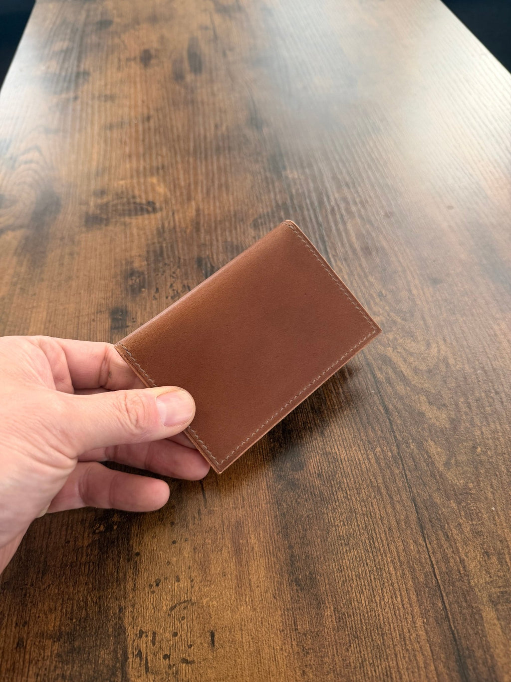 The Emrys: Slim Minimal Refined Leather Bifold Wallet (Whiskey) - Atelier Evighet - Wallet