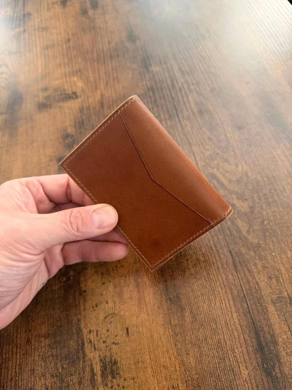 The Emrys: Slim Minimal Refined Leather Bifold Wallet (Whiskey) - Atelier Evighet - Wallet