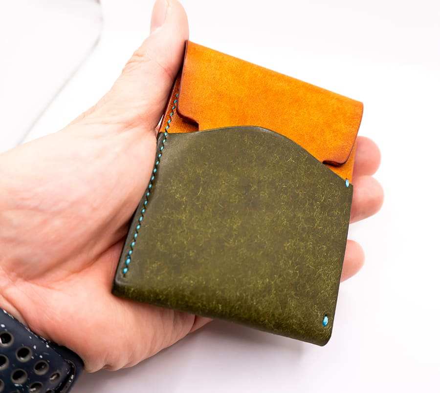 The Essential: Minimally Perfect EDC Leather Card Holder Front Hand